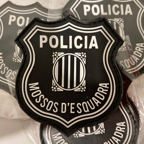 Parche escudo Mossos d'Esquadra en Blanco y Negro en PVC